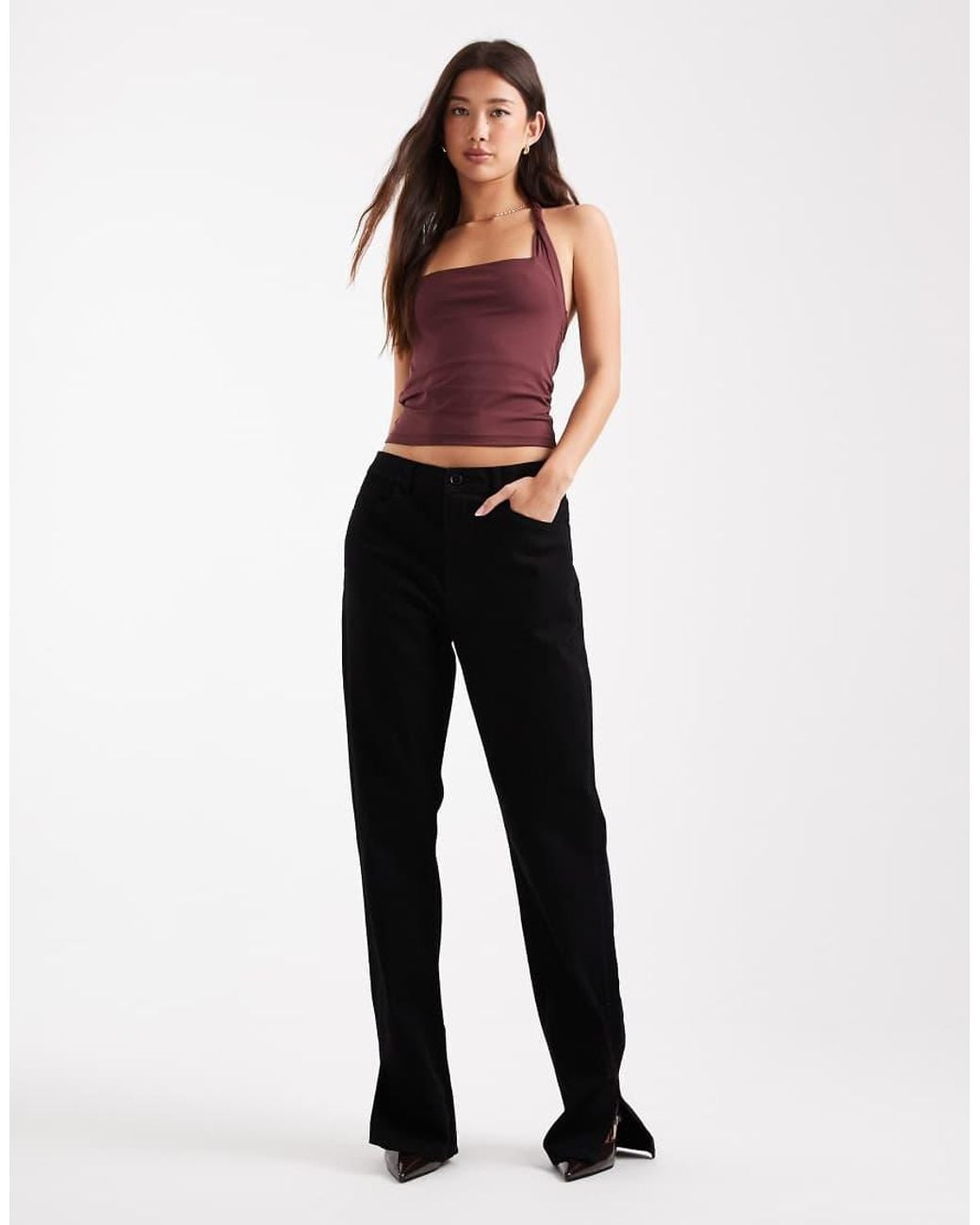 ASOS Purple Twist Strap Halter Top