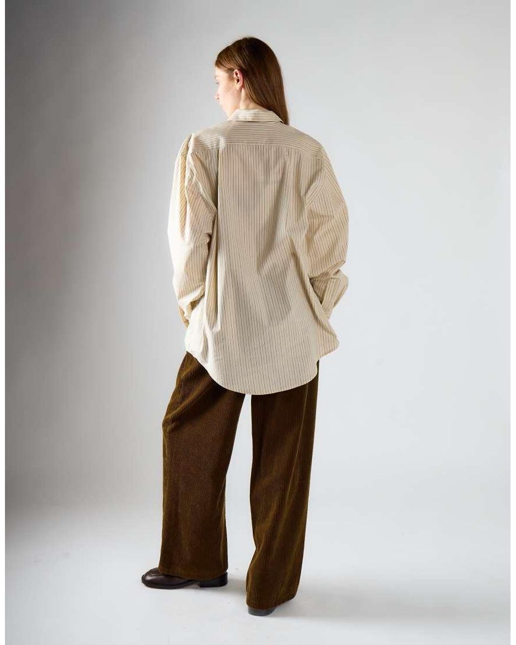 Glamorous Natural Wide-Leg Corduroy Trousers
