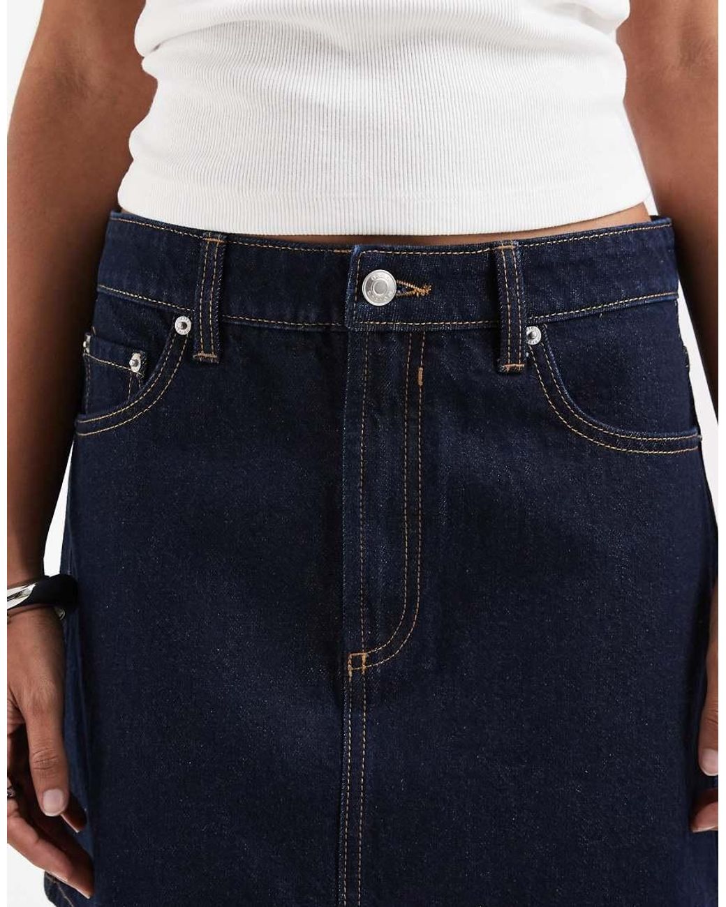 ASOS Blue High Waisted A Line Mini Skirt
