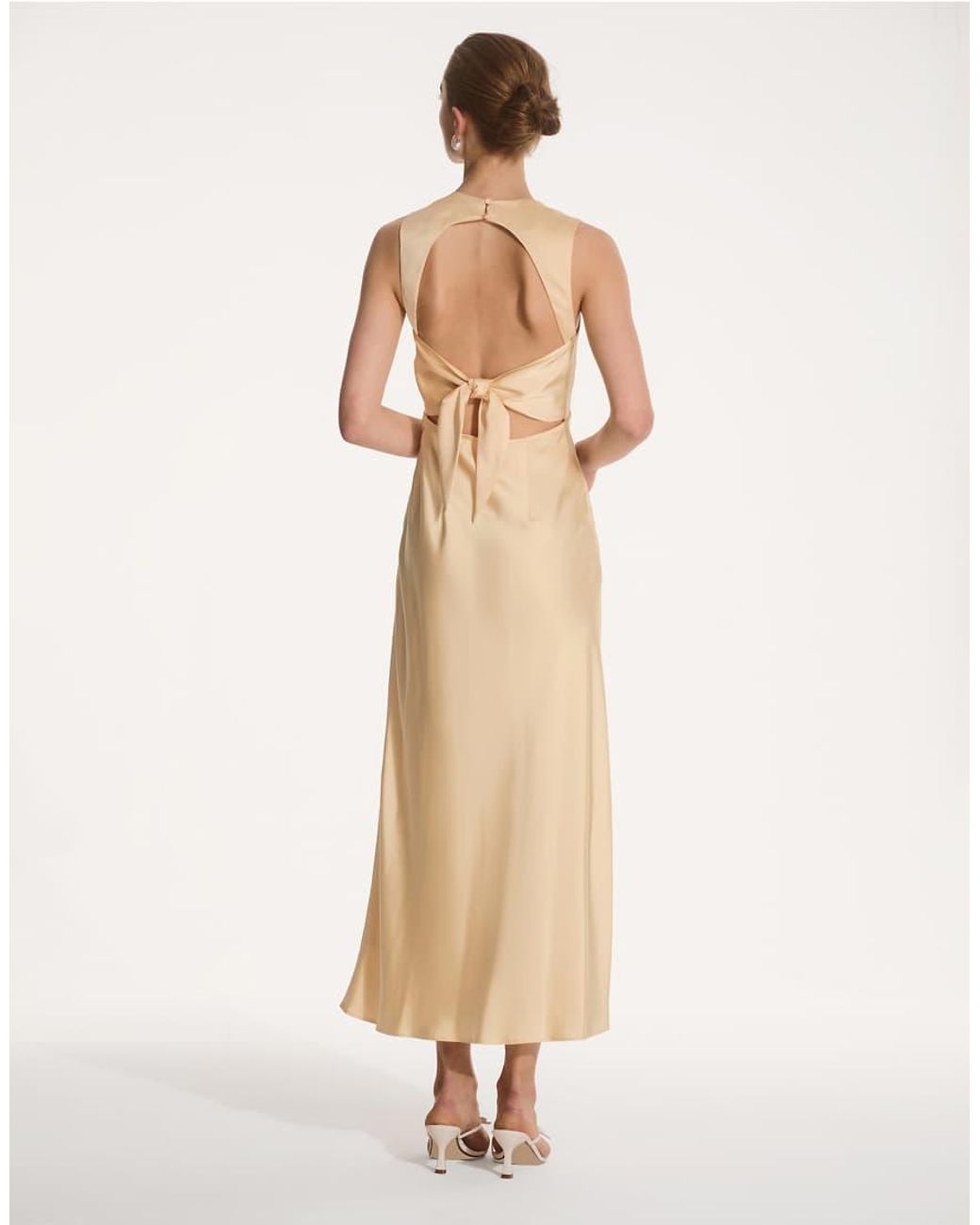 OMNES Natural Nova Satin Bridesmaid Dress