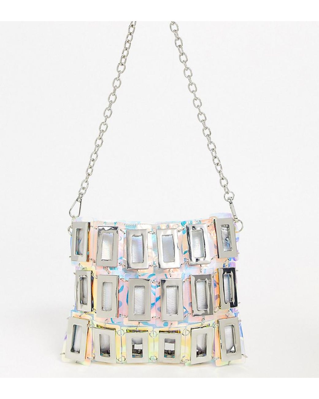 asos silver bag