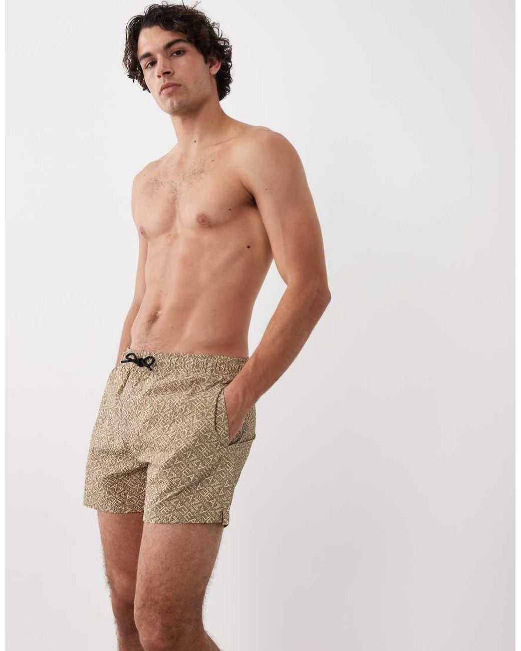 EA7 Natural Armani Logo Swim Shorts for men