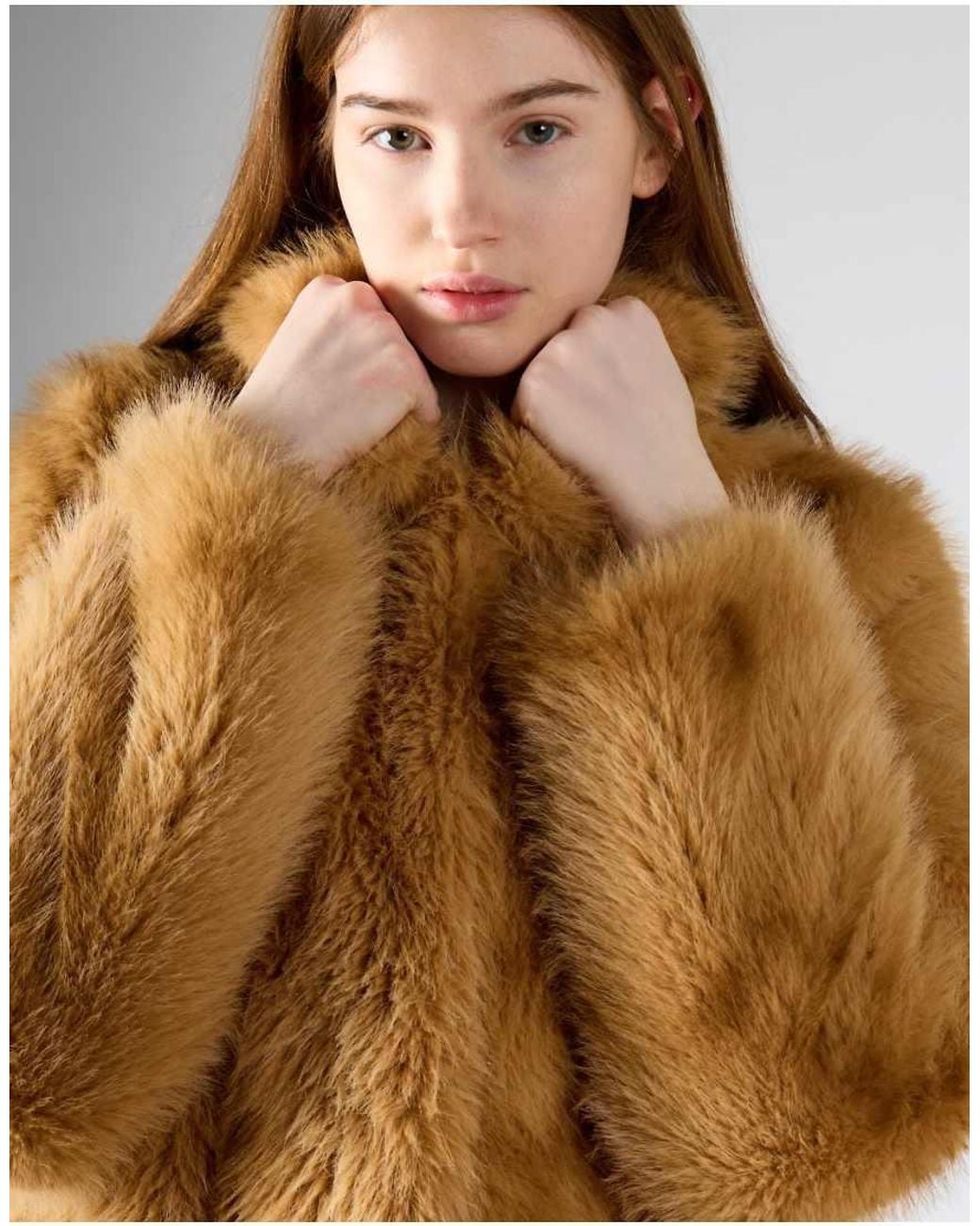 Glamorous Natural Luxe Faux Fur Longline Coat