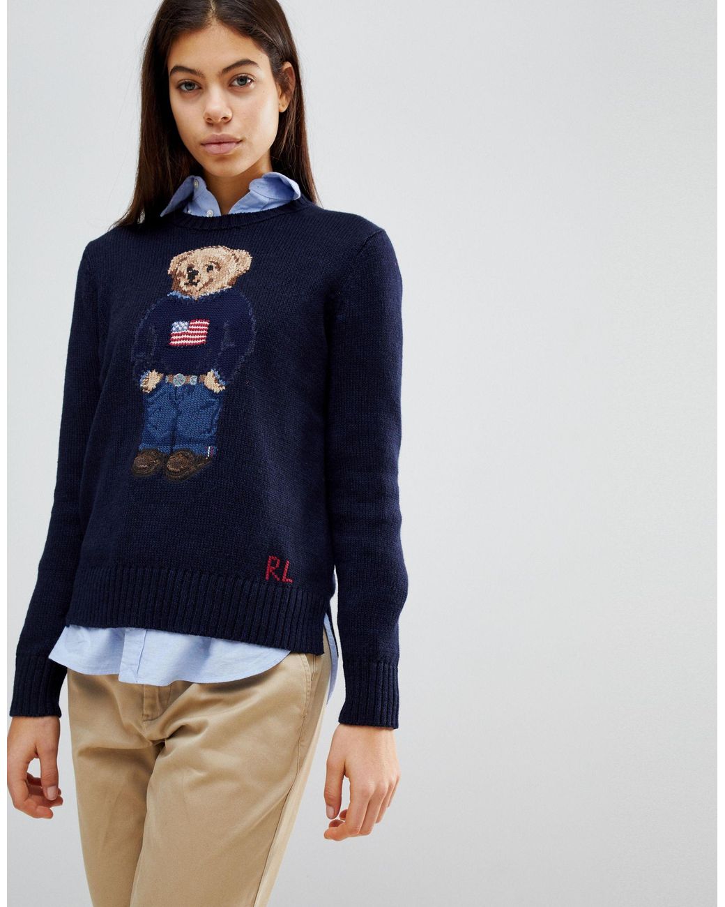 Polo Ralph Lauren – Teddy-Bär Pullover in Blau | Lyst DE