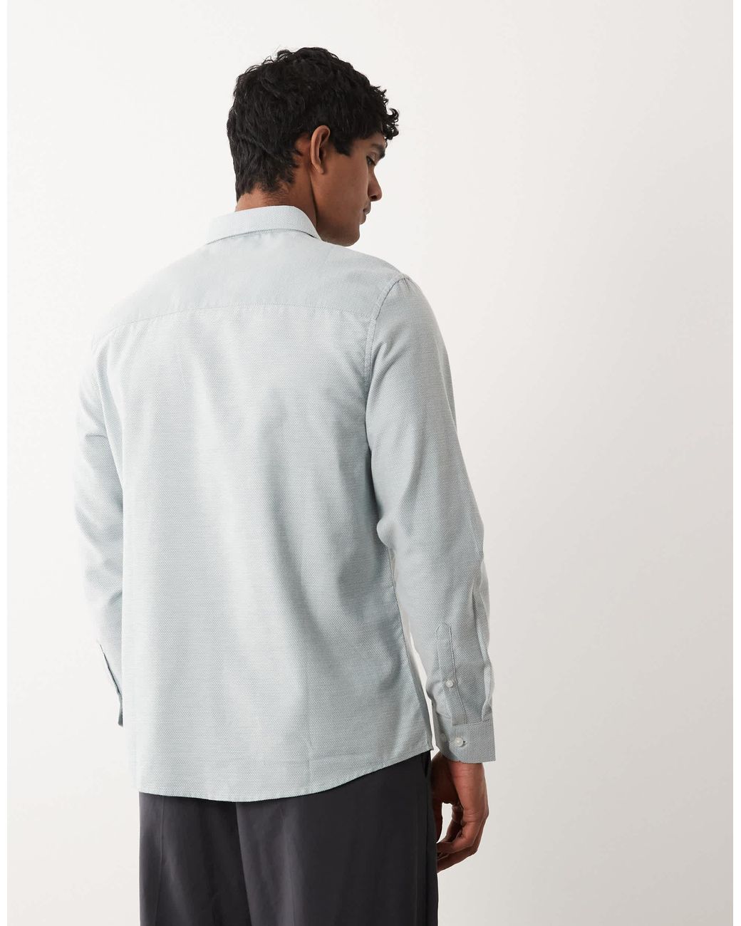 ASOS – elegantes, strukturiertes regular-fit-hemd in Gray für Herren