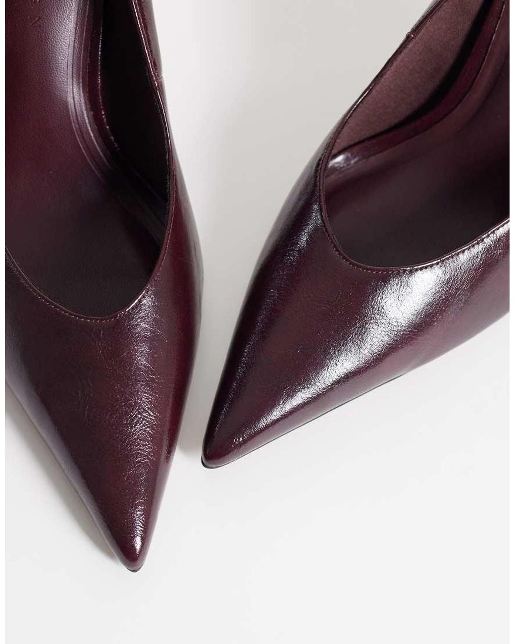 Asos Design Wide Fit Purple Panda High Block Heel Court Shoes