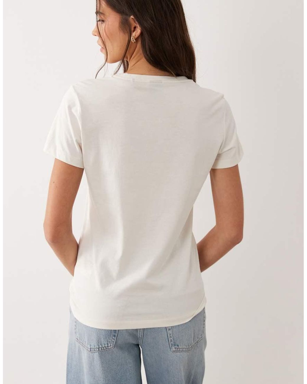 Boss White Script Logo T-shirt