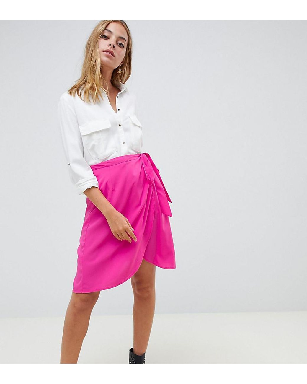 Vero Moda Wrap Skirt in Pink Lyst