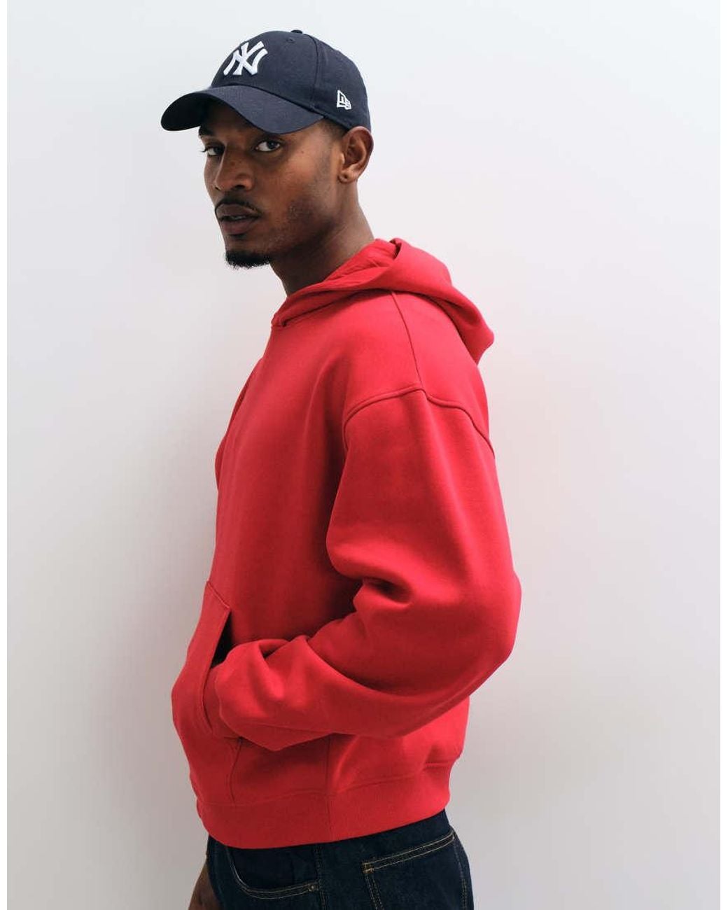 ASOS Red Essentials Oversized Boxy Hoodie for men