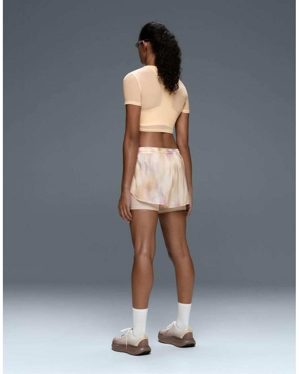 Oysho Natural Short-Sleeved Sheer Tank Top