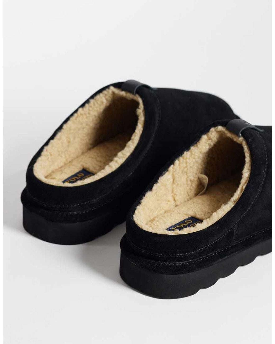 Polo Ralph Lauren Black Reade Suede Clog Slipper for men