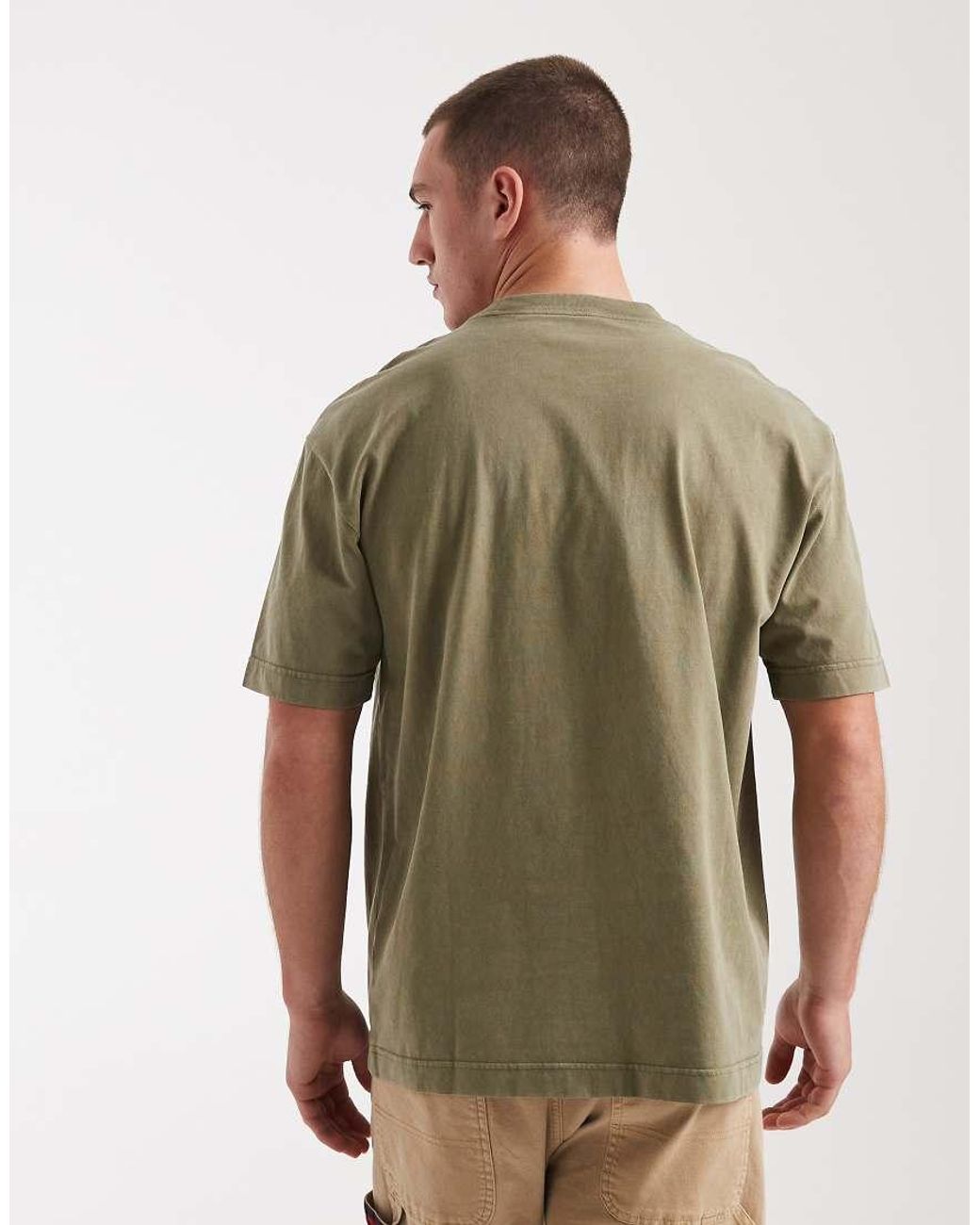 Hollister Green Elevated Chest Logo T-shirt for men