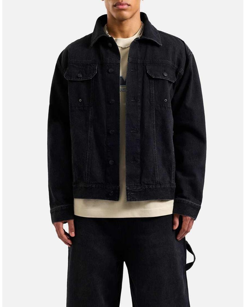 AVX Black Edwards Long Sleeve Denim Jacket for men