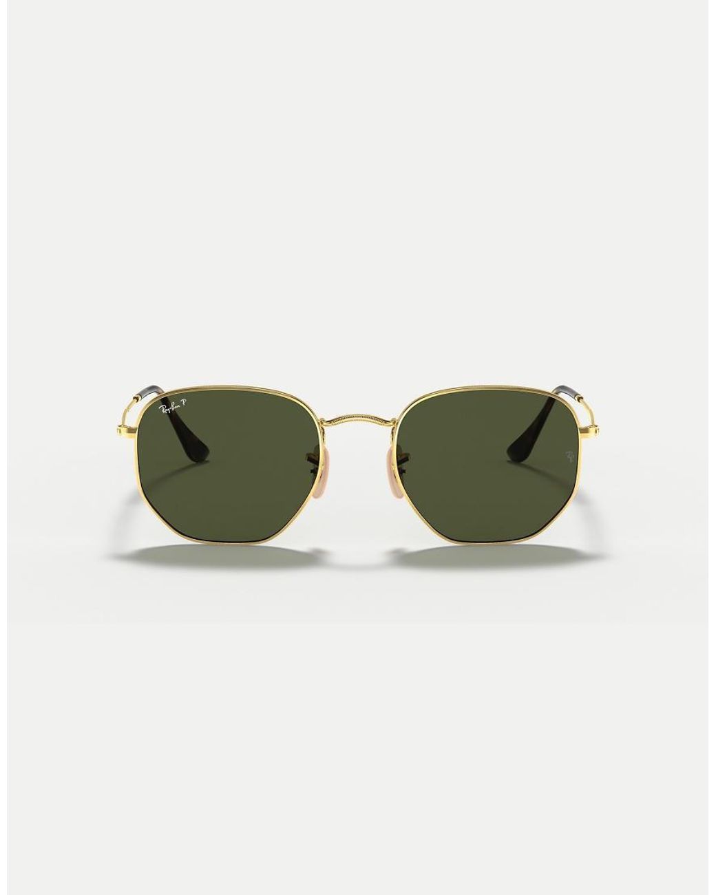Ray-Ban Green Hexagonal Flat Lenses Irregular Polarised Sunglasses