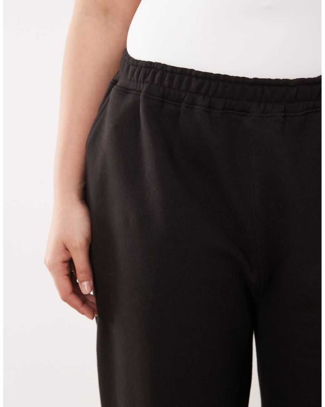 Kaiia Black Plus Cotton Blend Wide Leg Joggers Co-Ord