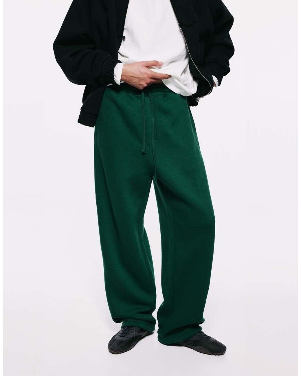 Pull&Bear Green Baggy Joggers for men