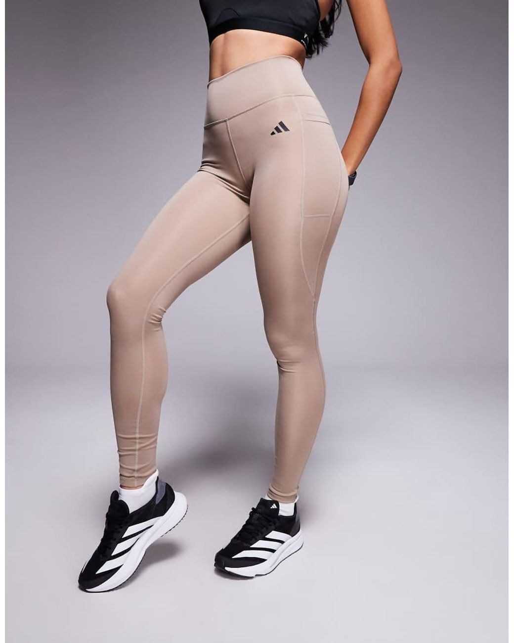 Adidas Originals Gray Adidas Training Optime Essentials Full Length leggings