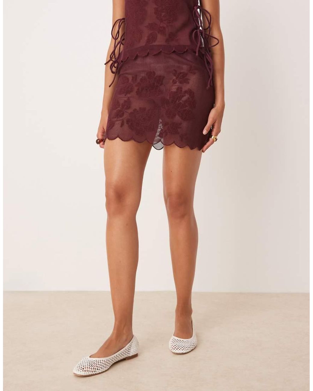 ASOS Pink Co-ord Mesh Tie Side Mini Skirt
