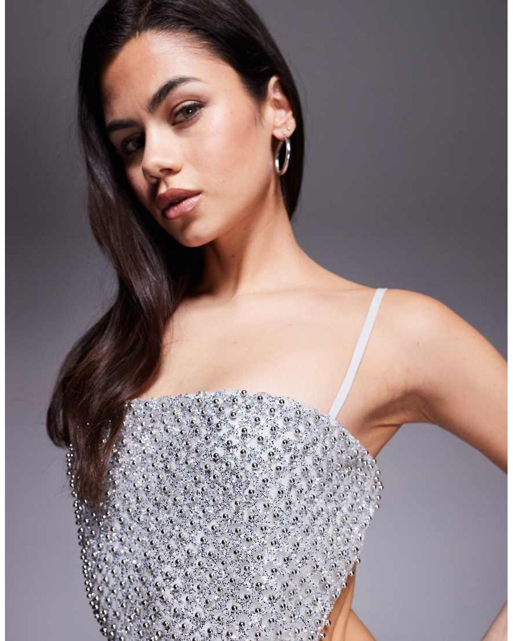 Oh Polly Purple Katalia Embellished Cut Out Backless Maxi Dress
