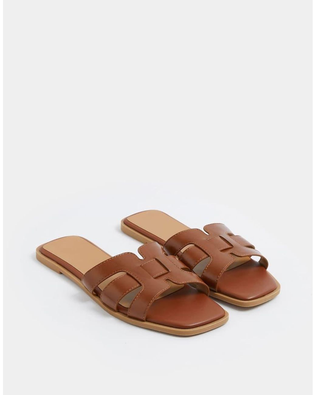 Yours Clothing Brown Mule Sandals