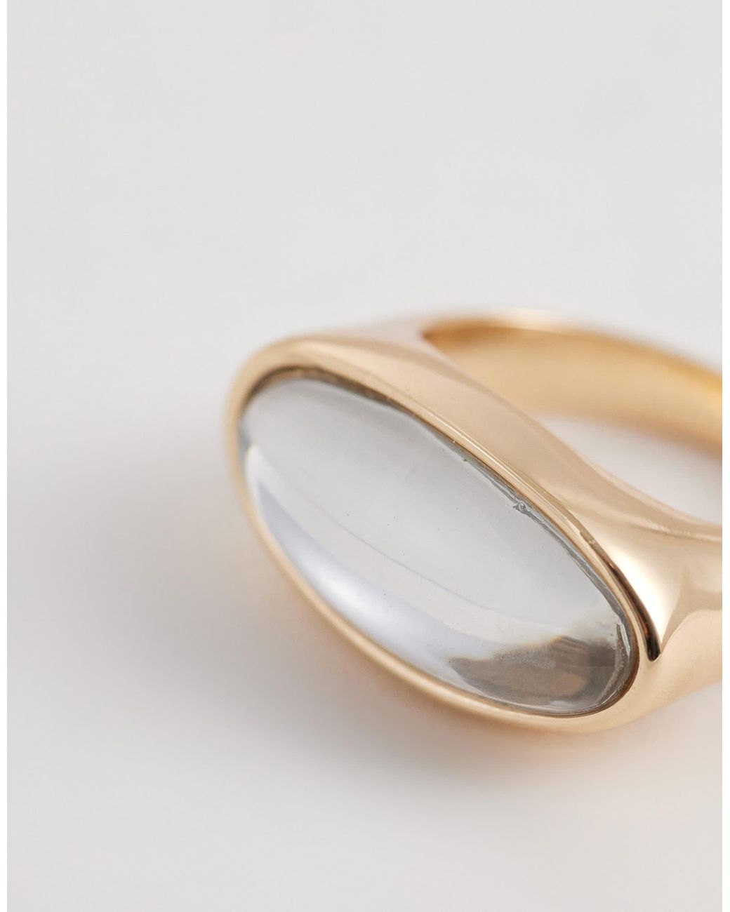 ASOS Natural – er ring mit horizontal eingefasstem, transparentem stein