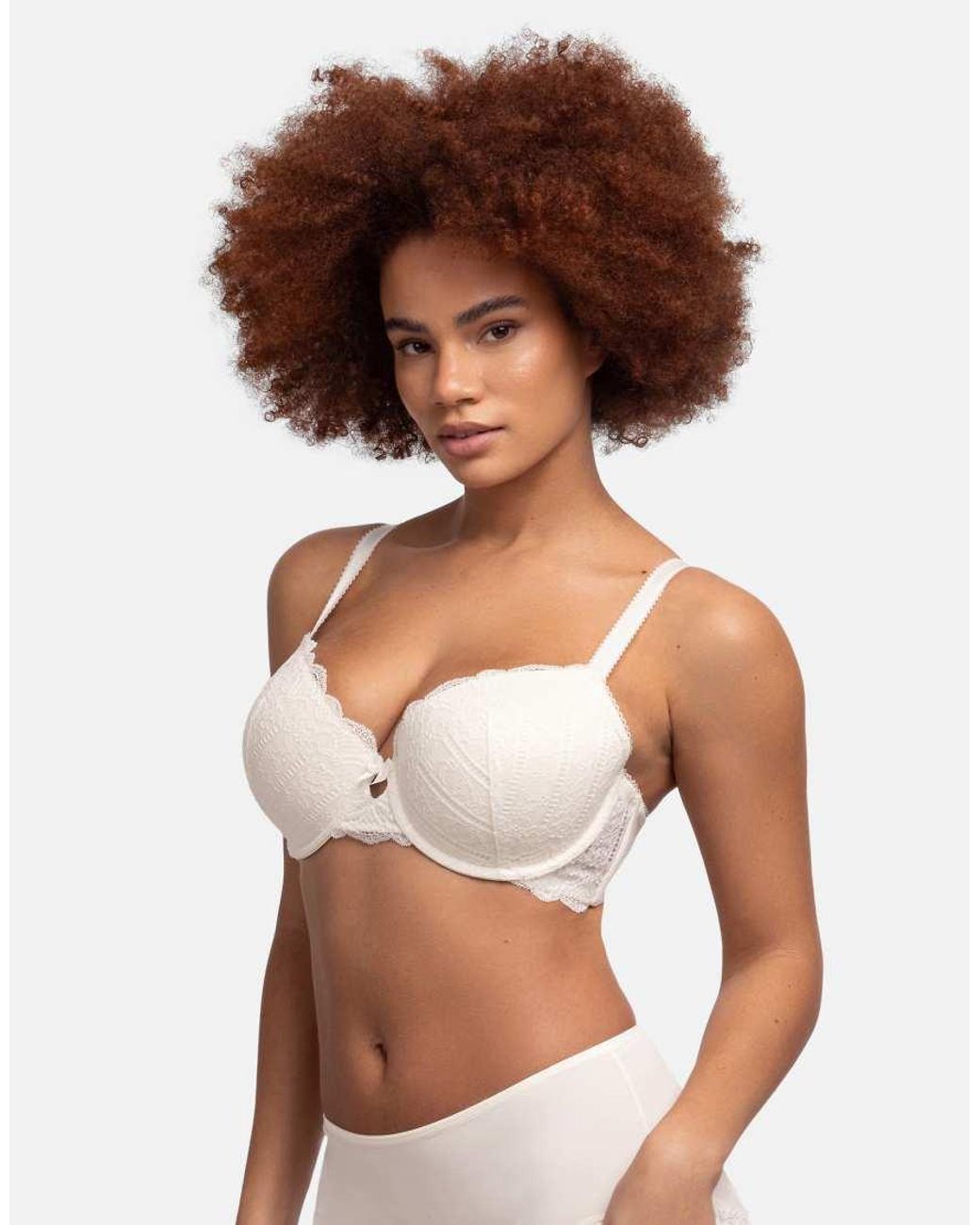 DORINA Brown Celine Light Padded Demi Ivory Bra