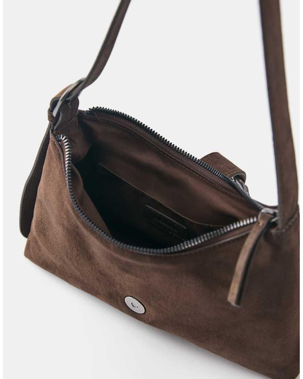 Pull&Bear Brown Buckle Shoulder Bag