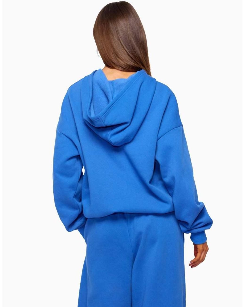 Edikted Blue Basic Girl Oversized Hoodie