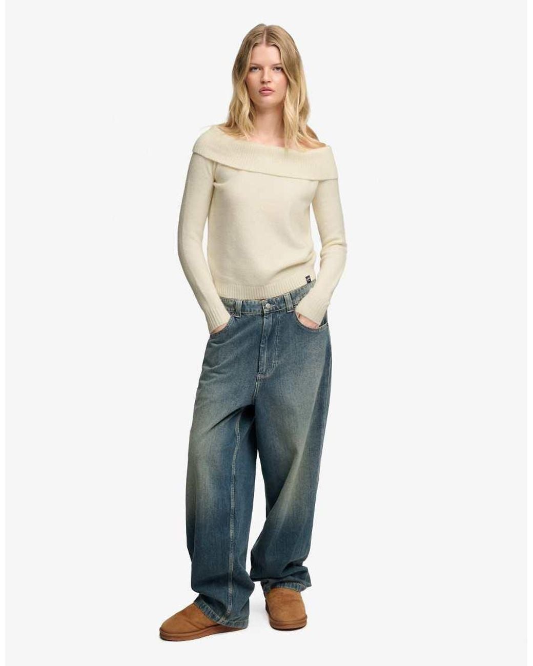 Superdry Natural Bardot Knitted Jumper