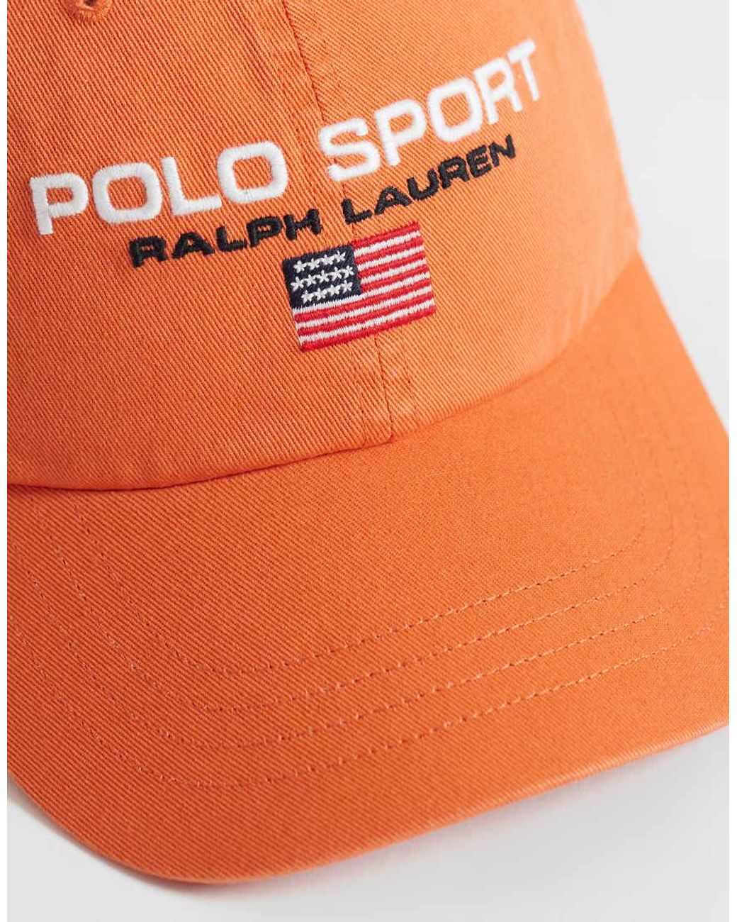 Polo Ralph Lauren Orange Sports Flag Logo Baseball Cap for men