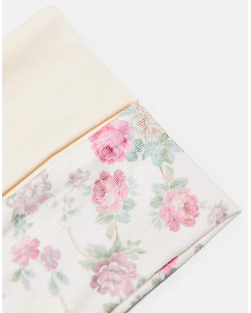 Stradivarius Natural Set Of 2 Floral Print Elasticated Hair Bands