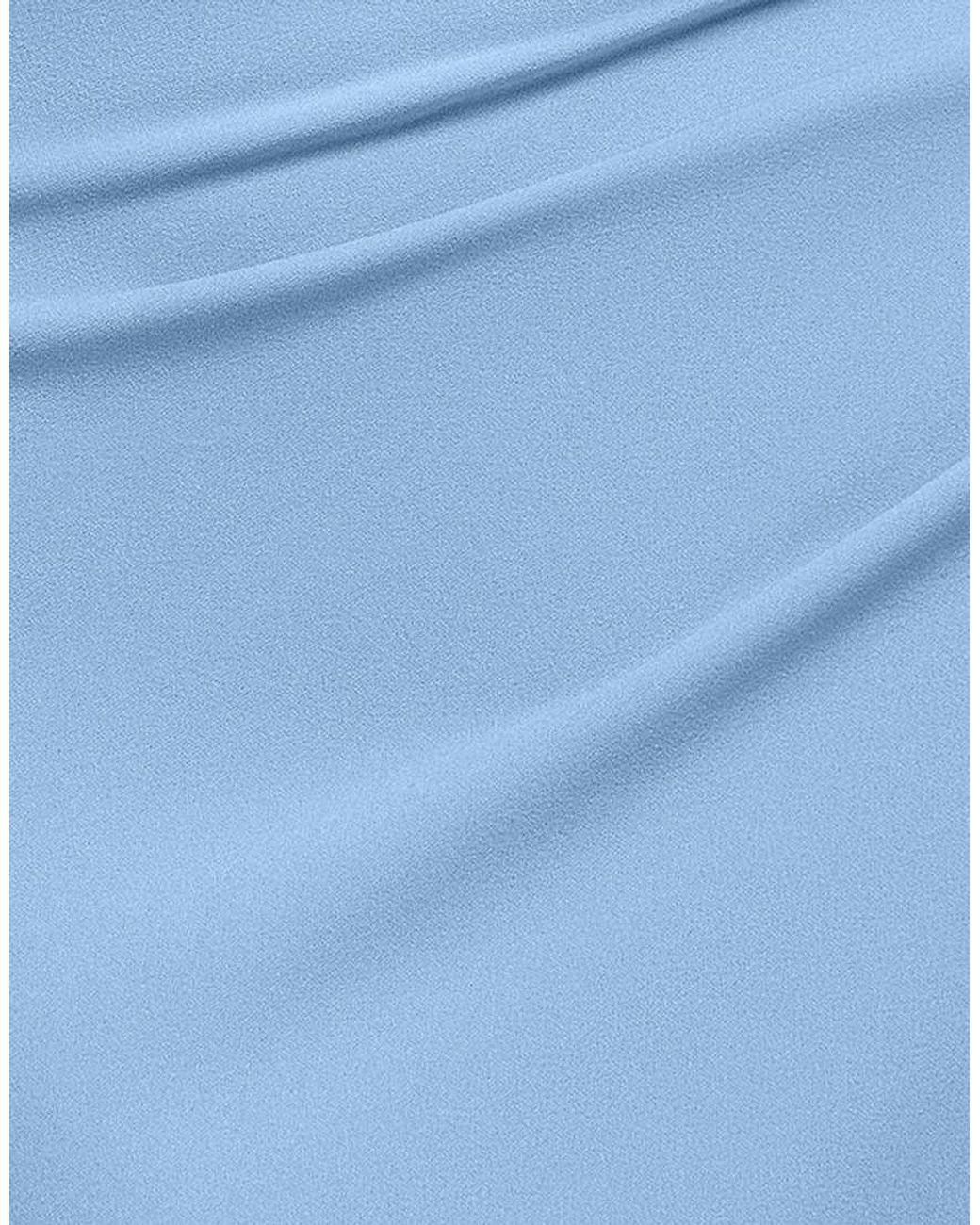 Goddiva Blue One Shoulder Asymmetric Sculpting Stretch Jersey Crepe Maxi Dress