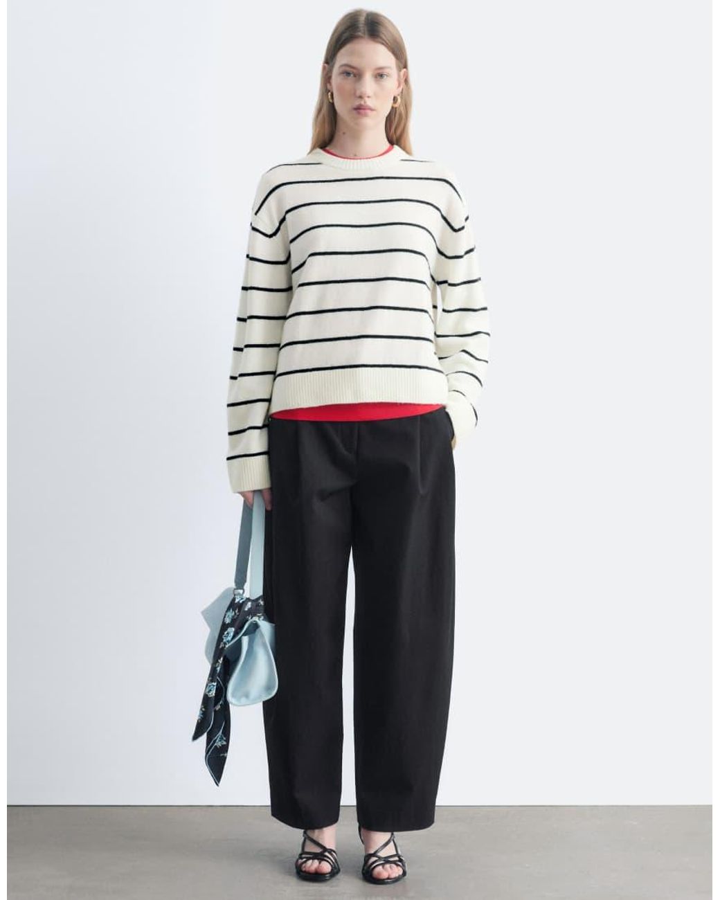 & Other Stories White Boxy Wool And Cotton Blend Jumper