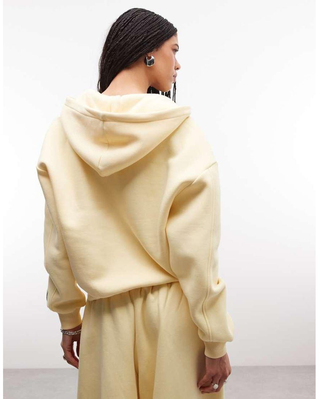 Collusion Natural Boxy Zip Up Hoodie