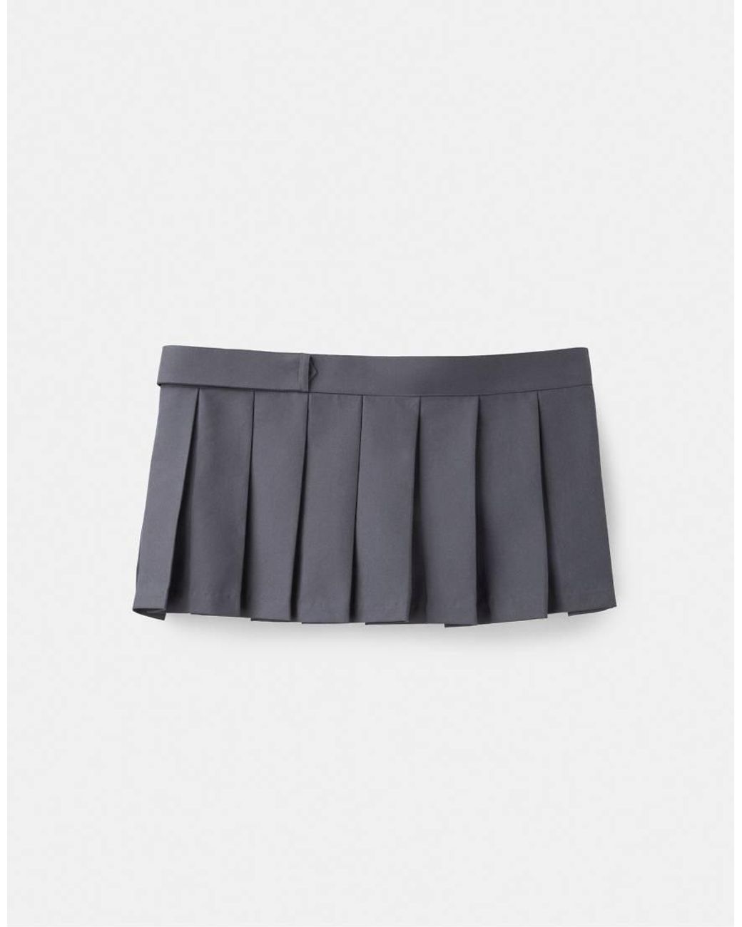 Stradivarius Blue Pleated Skirt Belt