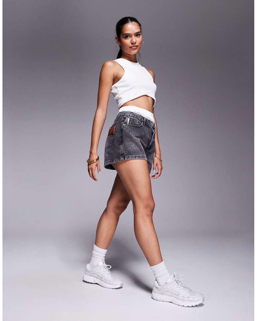 The Couture Club Gray Denim Shorts