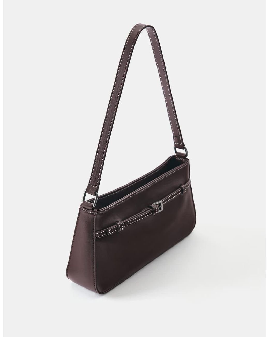 Pull&Bear Black Buckle Shoulder Bag