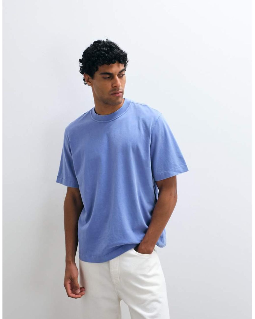 Abercrombie & Fitch Blue Premium Heavyweight T-shirt for men