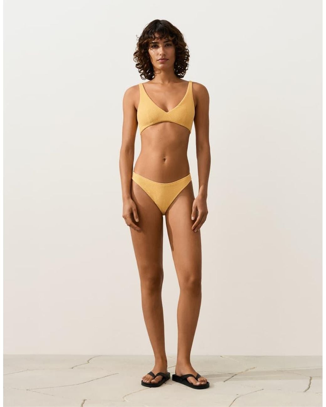 Oysho Brown Medium-coverage U-cut Crinkle Bikini Briefs