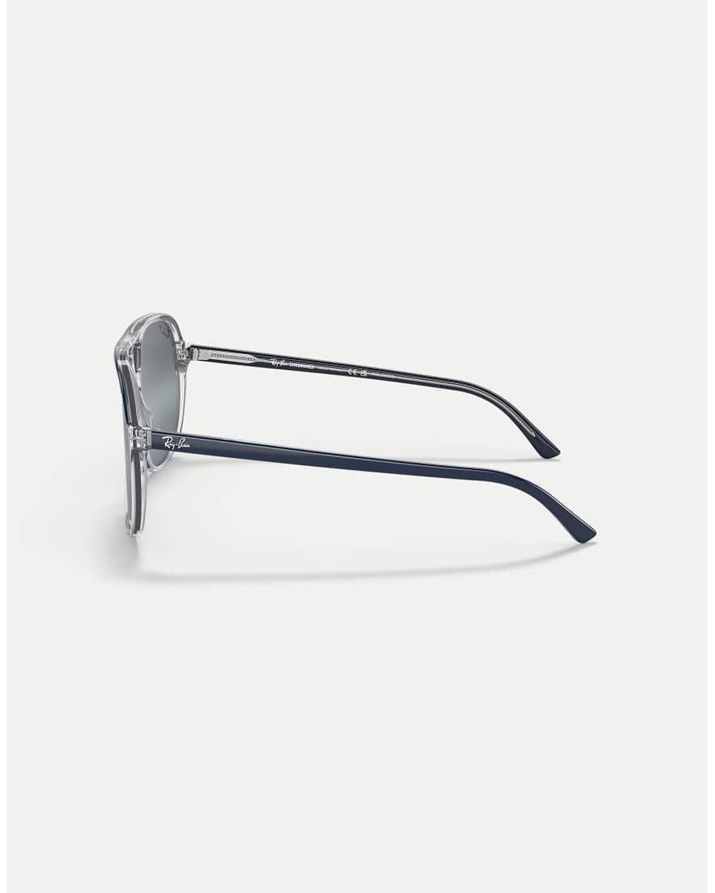 Ray-Ban Blue Bill Square Polarised Sunglasses With Transparent Mirrored Lens