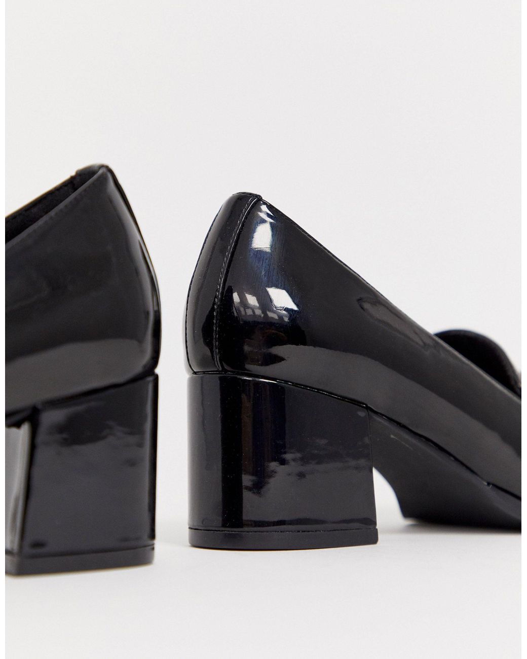 asos design stirrup heeled loafers
