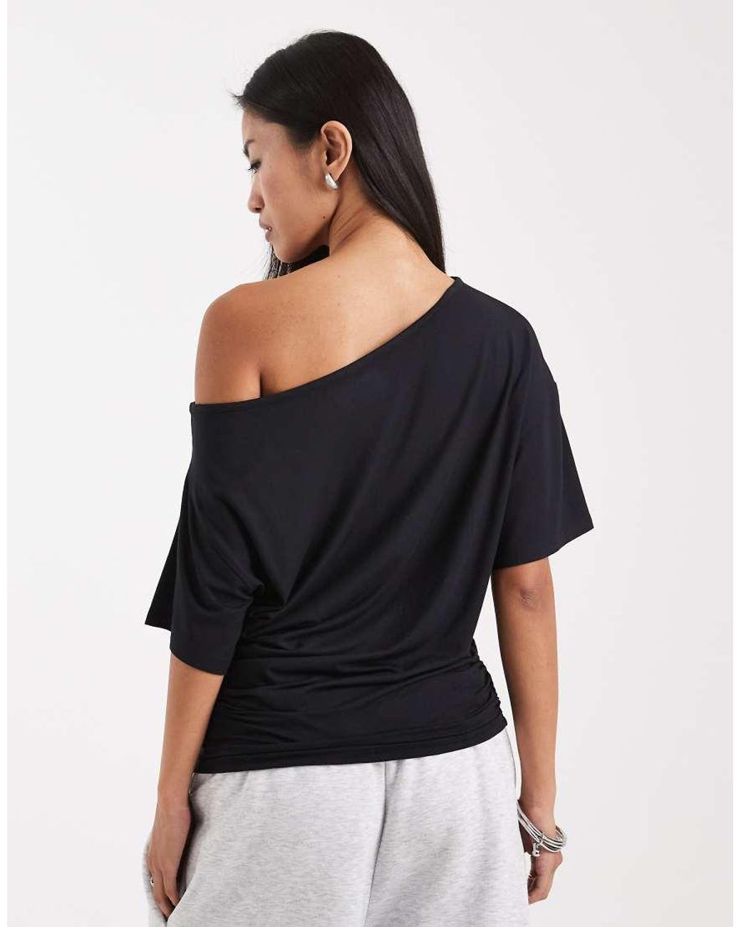 Collusion Black Off Shoulder Drapey Top