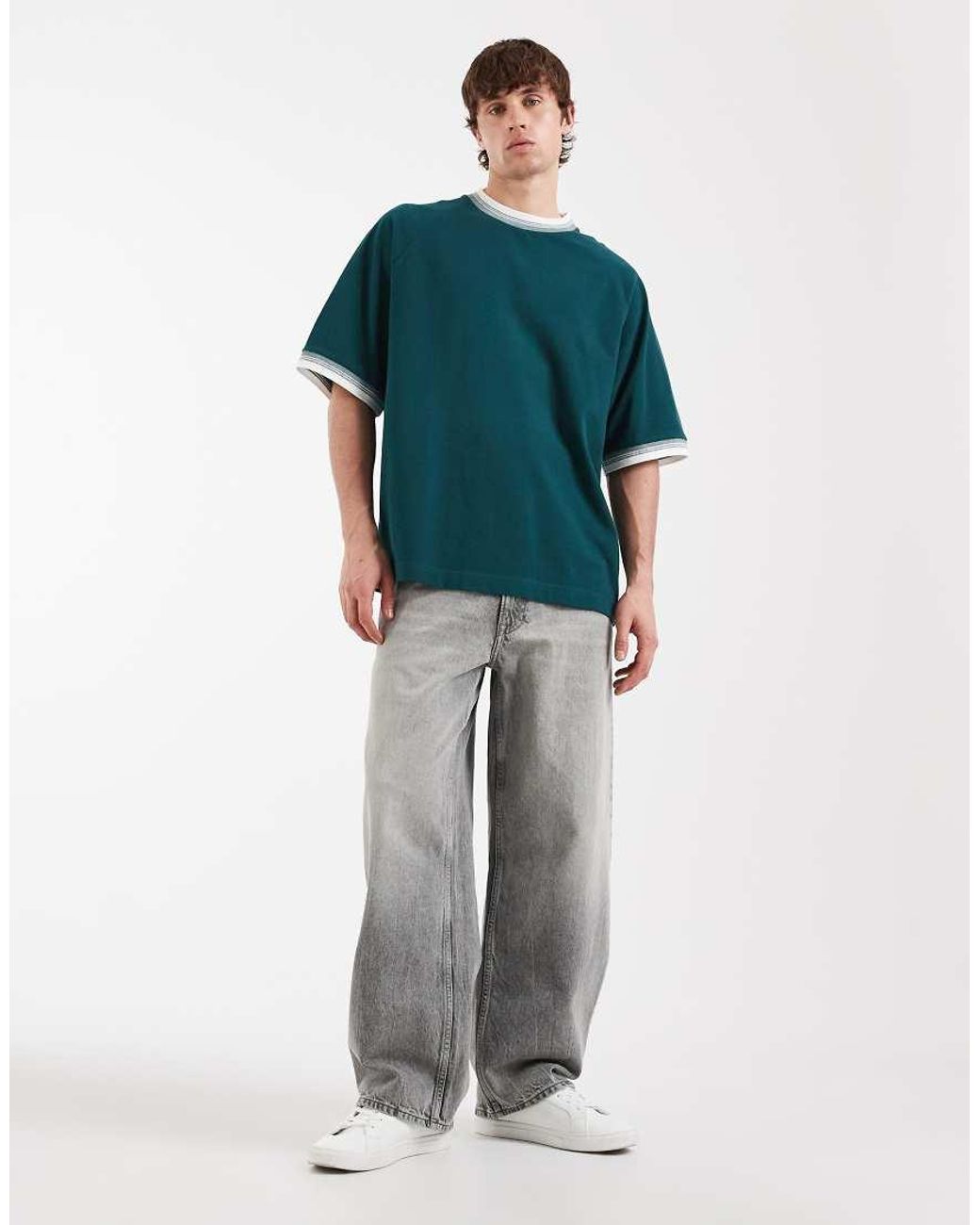 ASOS Green Heavyweight Oversized T-shirt for men