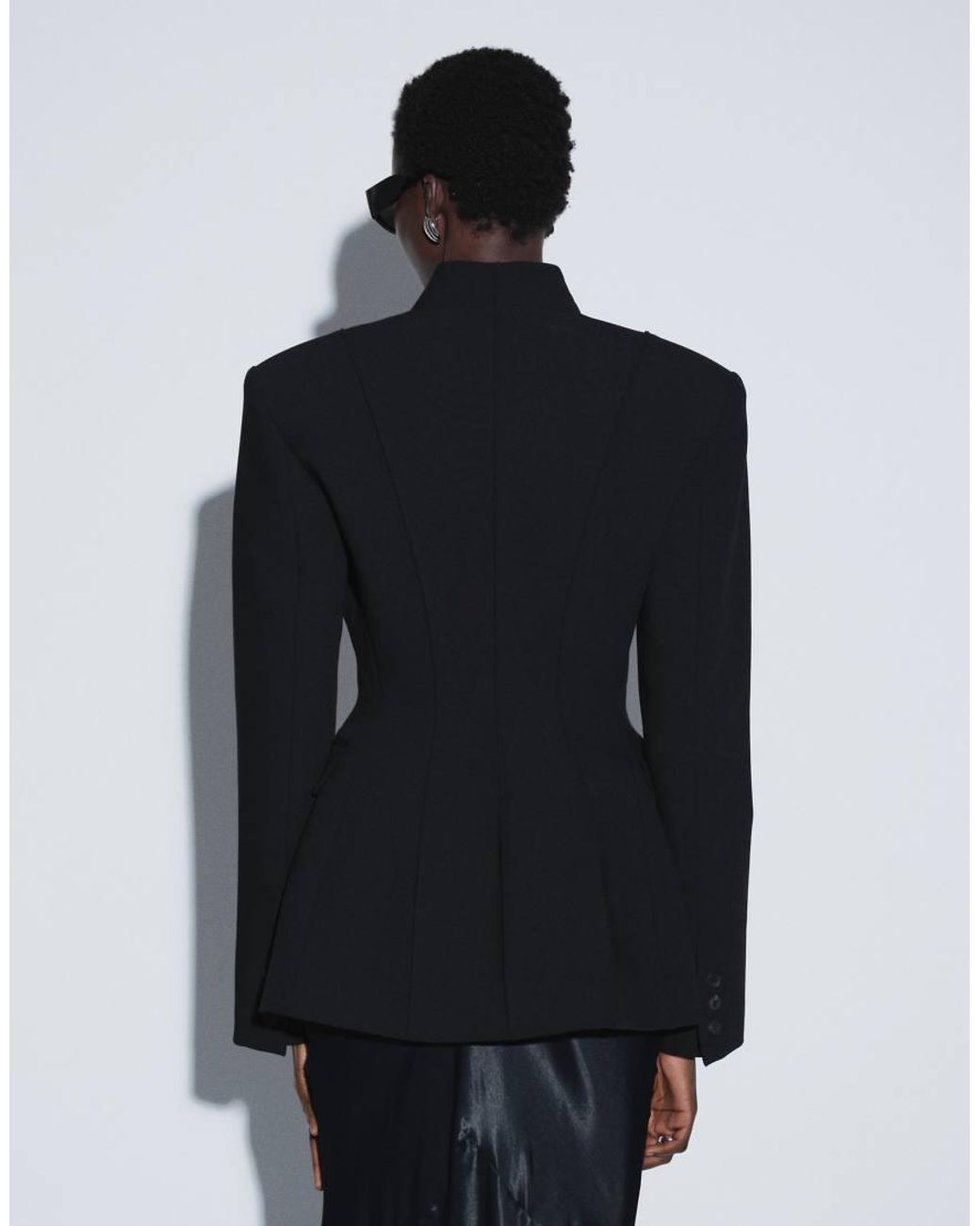 ASOS Black Ttya Cinched Blazer With Seam Details