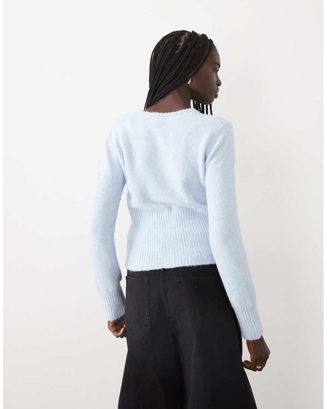 Cotton On White Fluffy Fitted Knit Cardigan