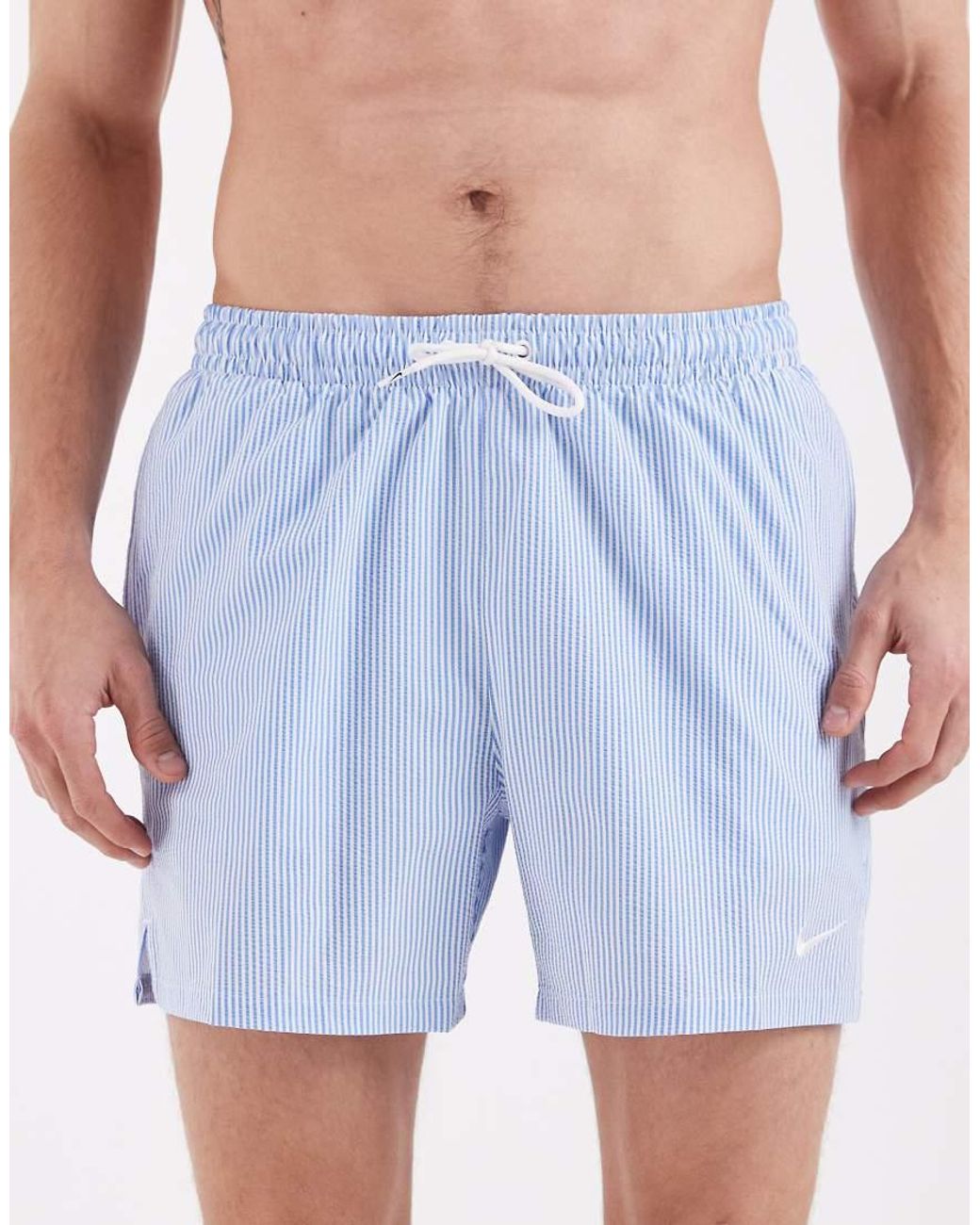 Nike Blue Nike 5 Inch Volley Seersucker Swim Shorts for men