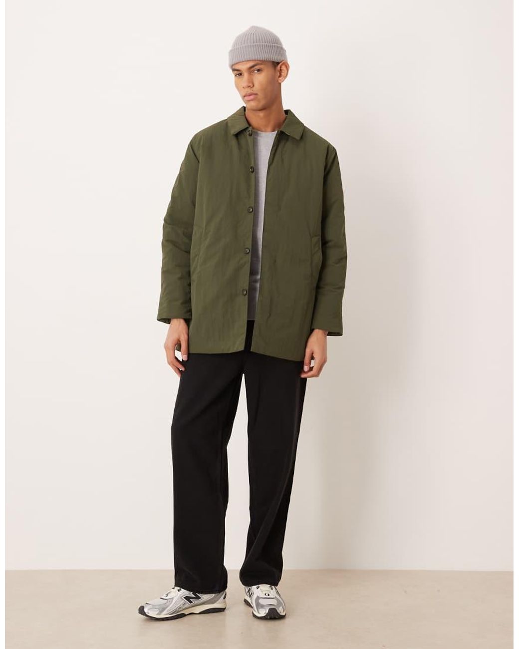 Barbour Green Wadded Lorden Showerproof Mac Coat for men