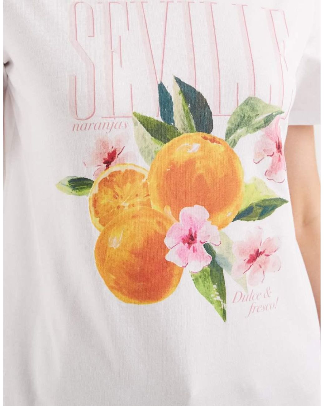 New Look White Printed Girlfriend Tee