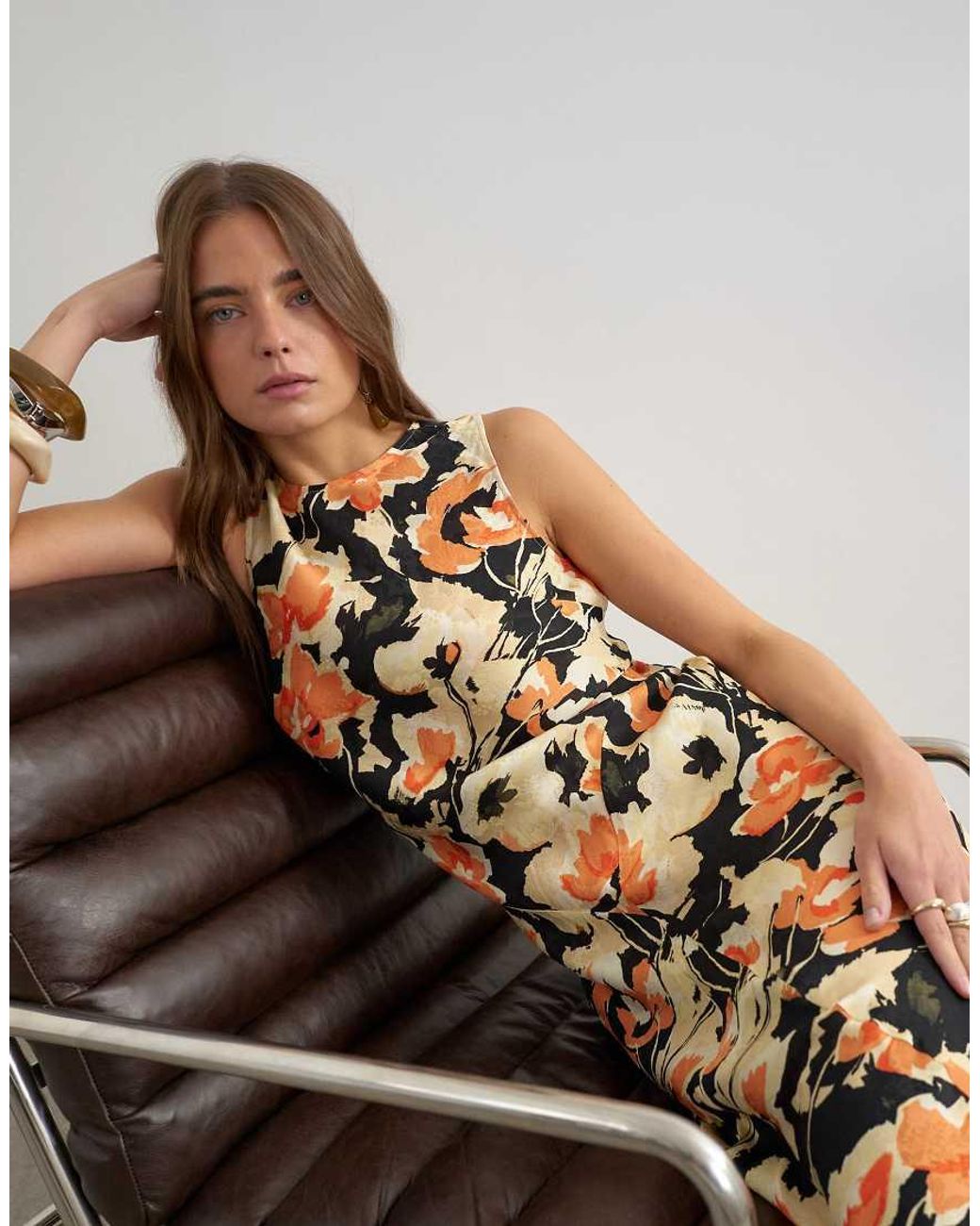 TOPSHOP Metallic Racer Neck Maxi Dress