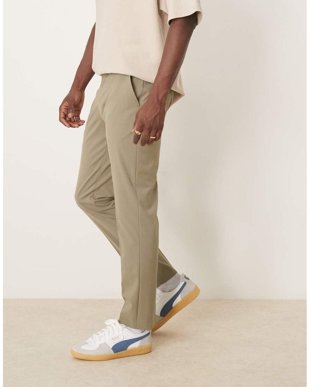 SELECTED Slim-Fit Pantalon in het Natural voor heren